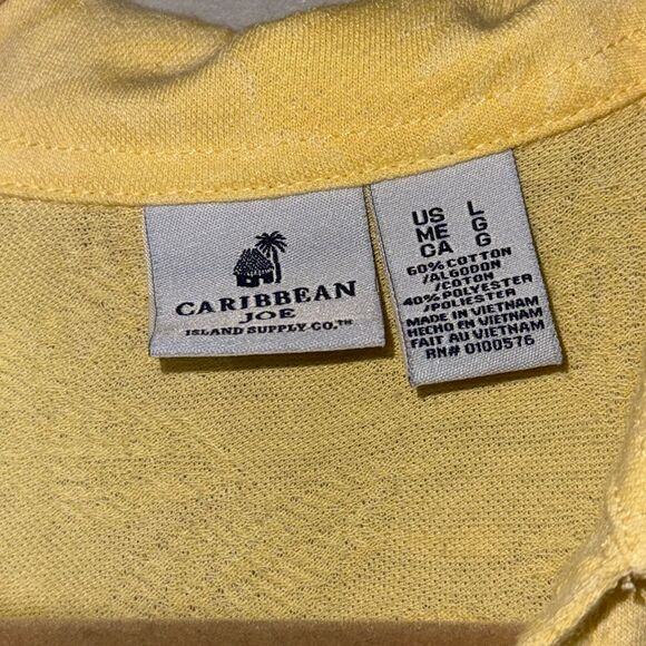 Caribbean Joe Yellow Fitted Polo Button Down Shirt - Picture 2 of 13